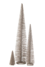 J-LINE KERSTBOOM DECO GLITTERS PLASTIC GREIGE GROOT