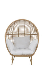 Ovale loungestoel staal naturel