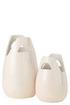 J-LINE VAAS HANDVAT KERAMIEK WIT LARGE