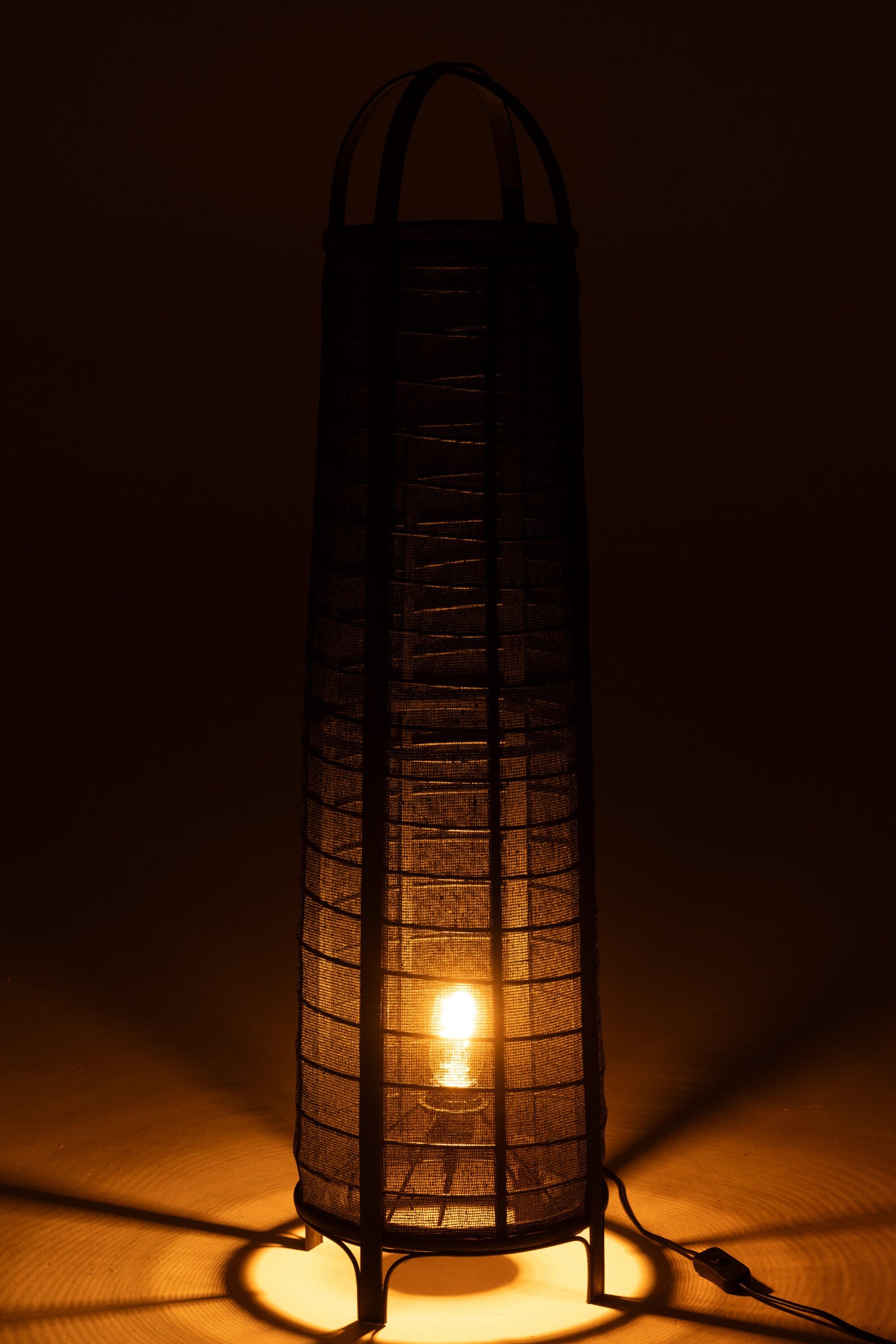 Lamp Don Katoen/Bamboe Zwart