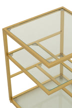 J-LINE BIJZETTAFEL IJZER/GLAS GOUDKLEURIG