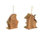 Vogelhuisje Ronde Raam Sparrenhout Natuurlijke Assortiment Van 2
