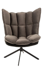 Relaxstoel met kussen op frame, textiel/metaal, grijs