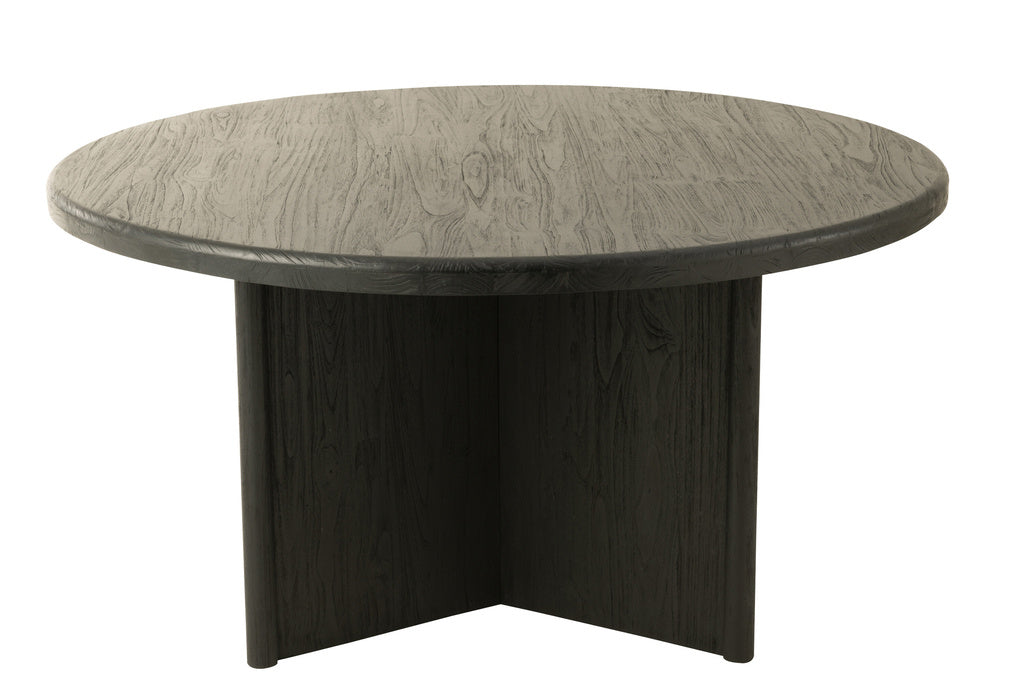 J-LINE RONDE TAFEL TEAKHOUT ZWART
