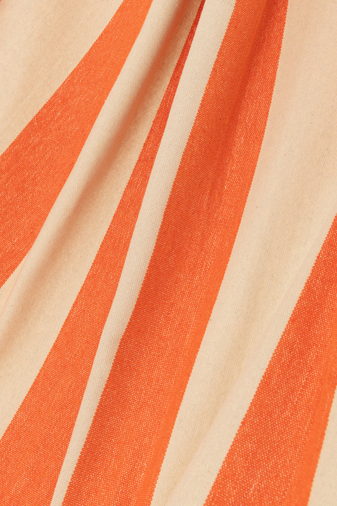 J-LINE HANGMAT GROTE STREPEN – KATOEN/POLYESTER ORANJE/ECRU