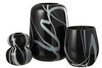 J-LINE VAZE SMOKE EFFECT SMAL – GLAS ZWART/WIT