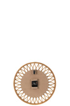 J-LINE WANDKLOK WONDER – ROTAN/PLYNATUUR/WIT KLEIN
