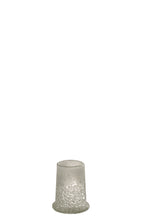 J-LINE TEALIGHT HOLDER SUGAR GLASS WHITE SMALL