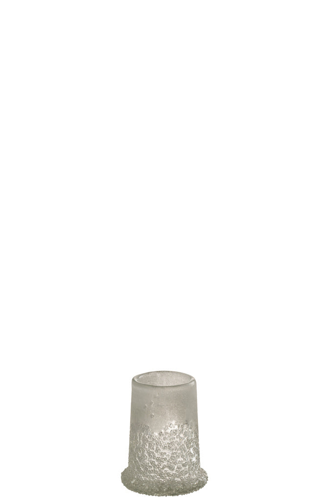 J-LINE TEALIGHT HOLDER SUGAR GLASS WHITE SMALL