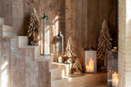 J-LINE KERSTBOOM OP HOUTEN BASIS STUKKEN DRIJFHOUT NATUURLIJK EXTRA GROOT