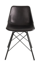 Stoel Loft leer/metaal zwart