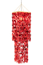Vierkante PVC-lampenkap voor kroonluchter, rood, groot