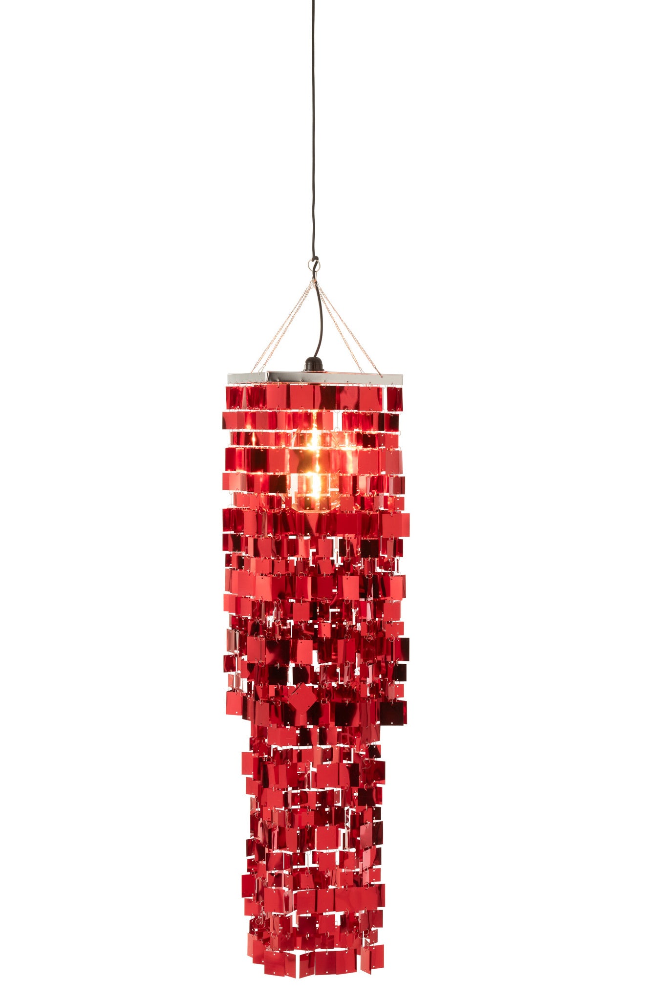 Lampenkap voor kroonluchter, vierkant, pvc, rood, middelgroot