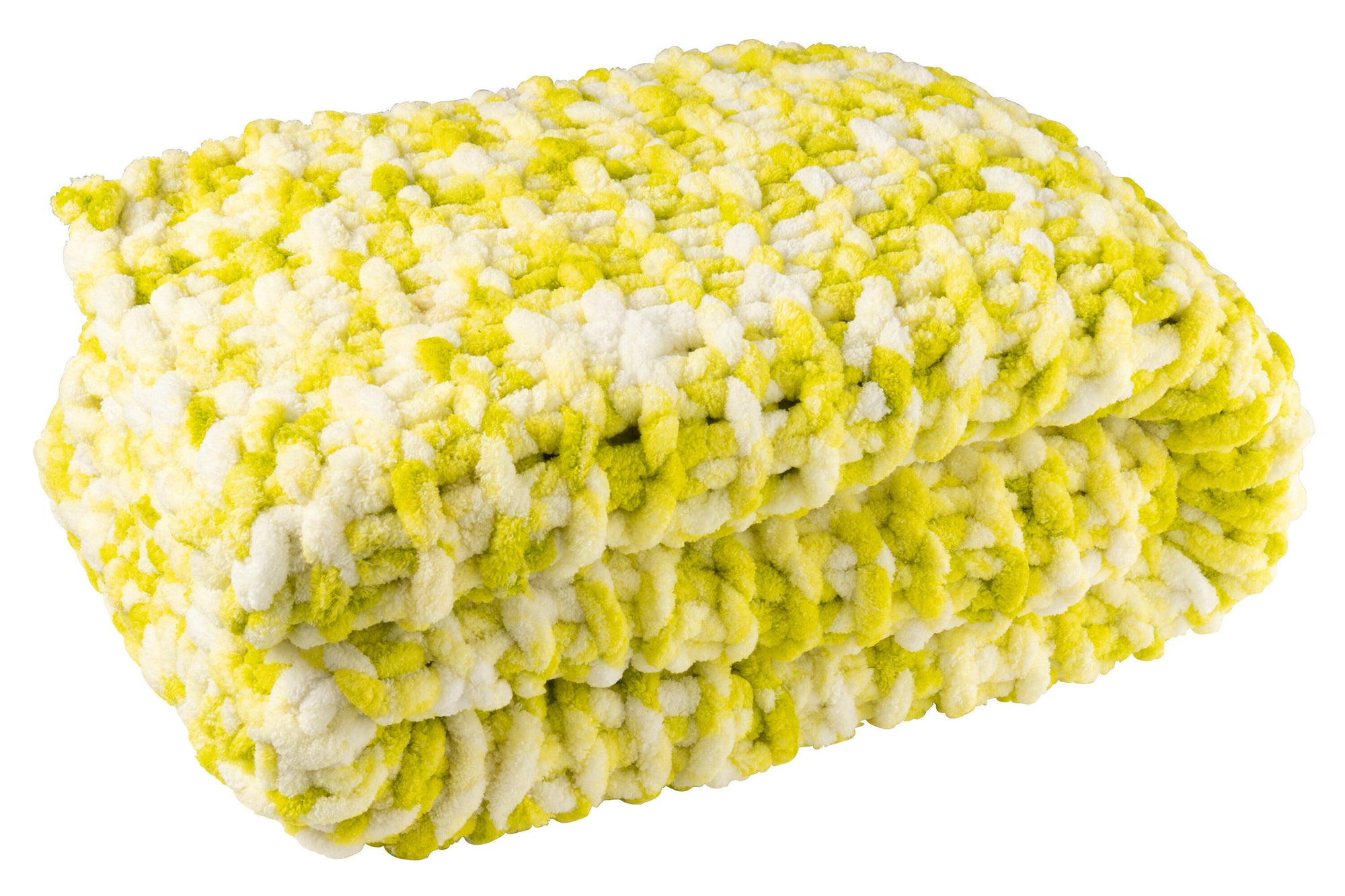 J-LINE DEKEN GEBREID POLYESTER GROEN/WIT