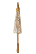 Parasol Patronen Kant Katoen/Hout Wit