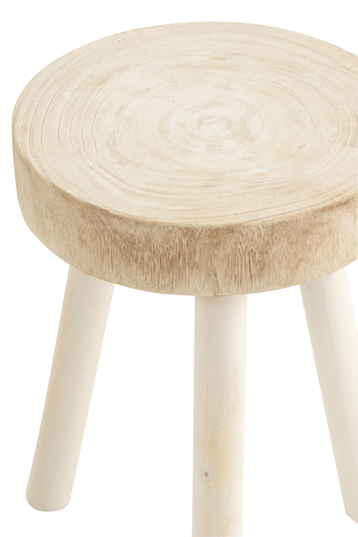 Set van 2 krukken van paulowniahout, wit