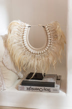 J-Line Ketting met Standaard Dora Schelpen/Veren Wit Klein