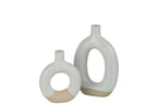 J-LINE VAZE CIRCLE – PORSELEIN WIT/BEIGE LARGE