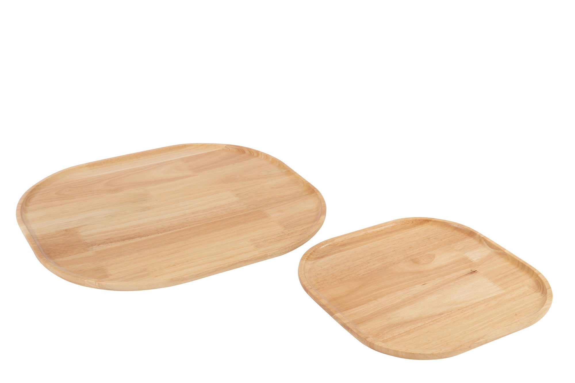 Decoratief dienblad van rubberhout natuurlijk groot