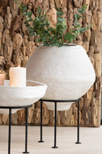 Bord Op Voet Chad Papier Mache Wit