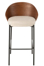 Barstoel Lone Ply Wood/Metaal Bruin/Beige