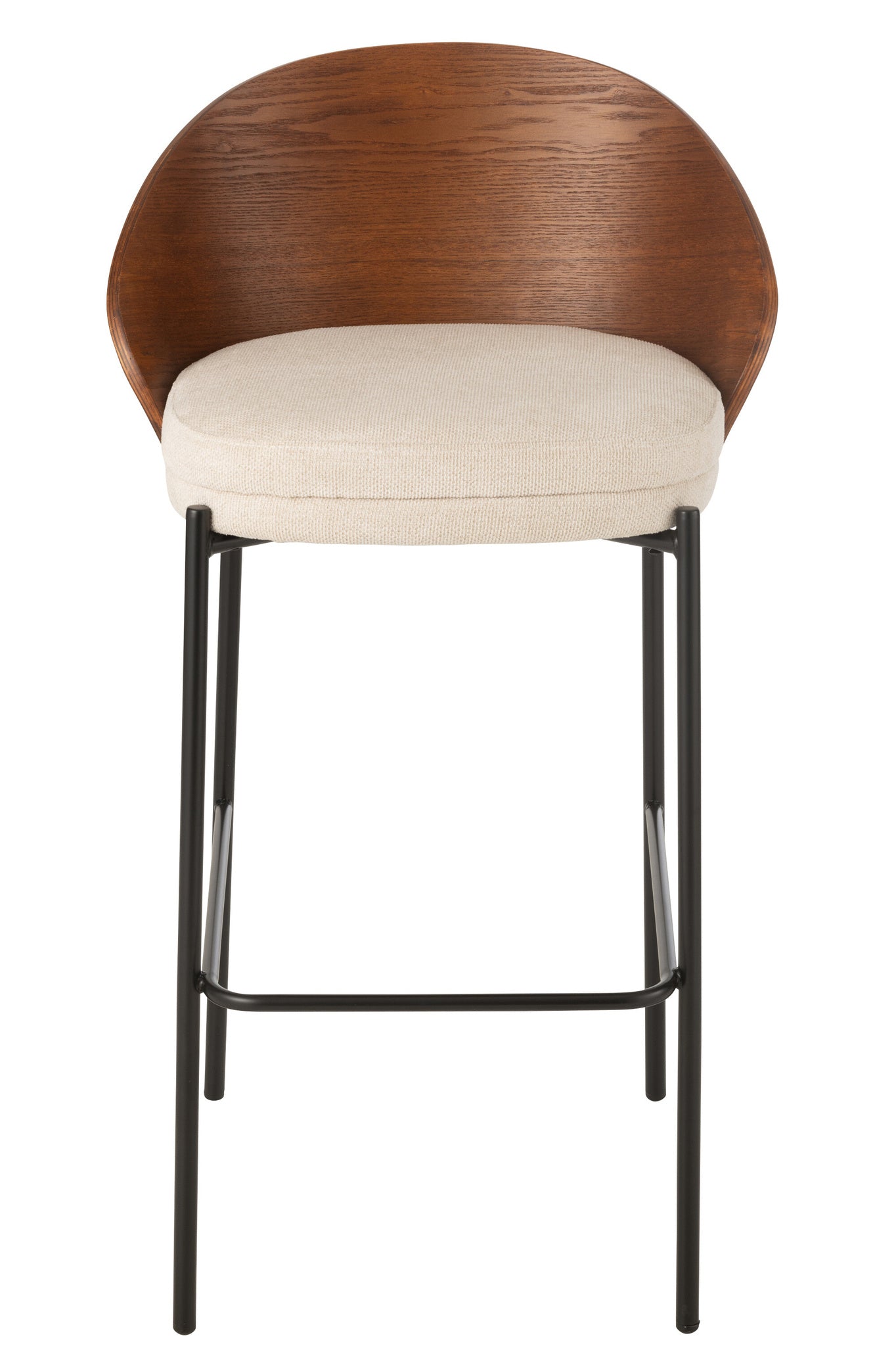 Barstoel Lone Ply Wood/Metaal Bruin/Beige
