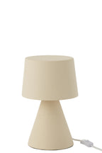 Tafellamp met kleine kap, steengoed, beige