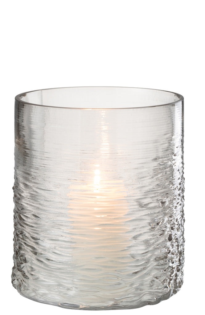 J-LINE WINDLICHT SEA GLAS GRIJS KLEIN