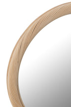 J-LINE WANDSPIEGEL ROND ROTAN/GLAS NATUUR SMALL