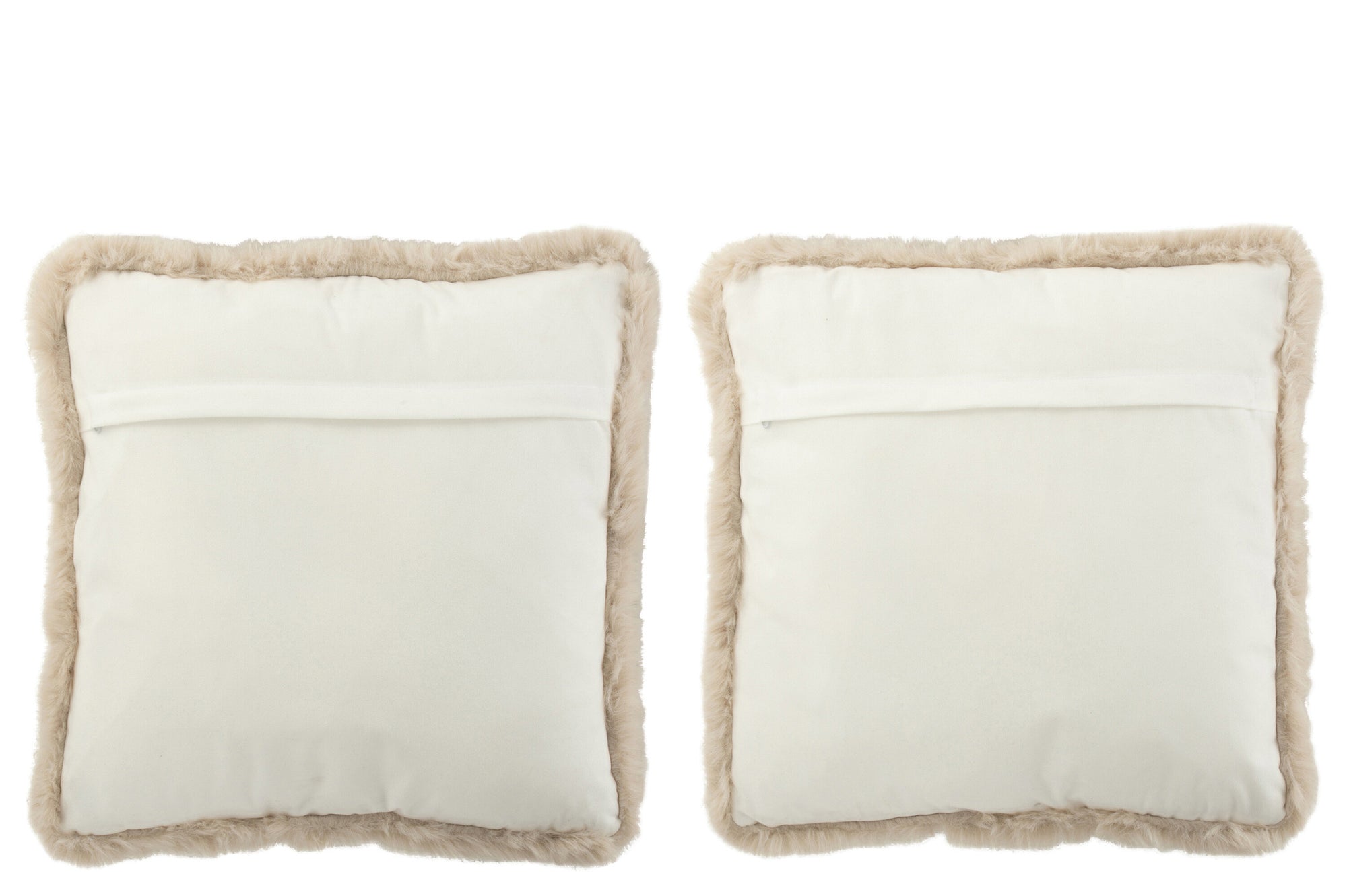 Kussen Hond/Kat Randen Bont/Polyester Wit/Beige Assortiment Van 2