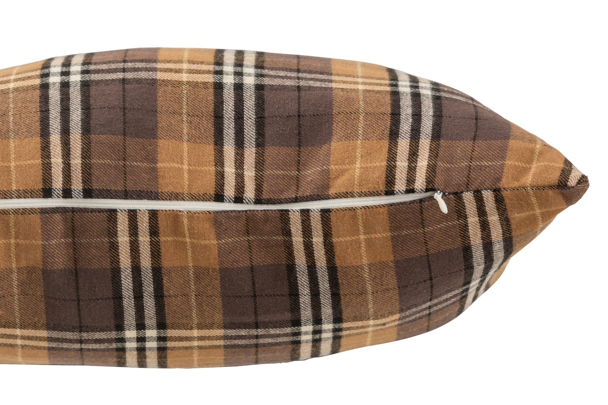Kussen Rhombus Vierkant Textiel Bruin/Zwart/Oker