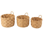 J-LINE SET VAN 3 MANDEN ROND WATERHYACINT NATUUR