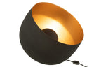 Grote ronde interieurlamp in zwart en goud metaal