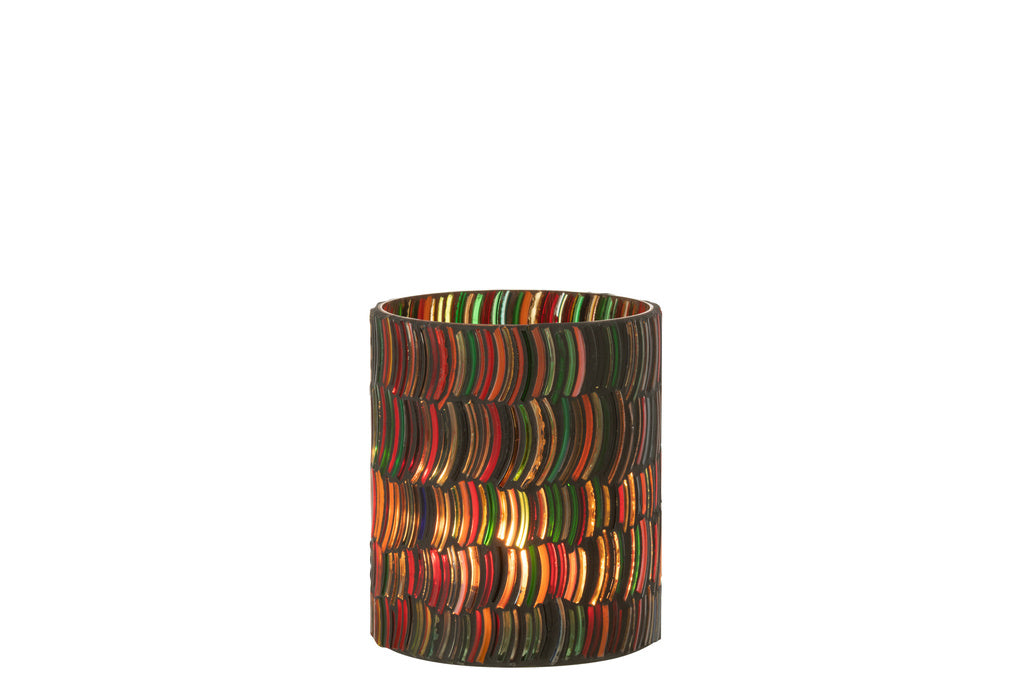 J-LINE WINDLICHT MOZAÏEK CURVE GLAS MIX MEDIUM