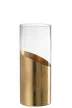J-LINE WINDLICHT MOA GLAS TRANSPARANT/GOUD MEDIUM