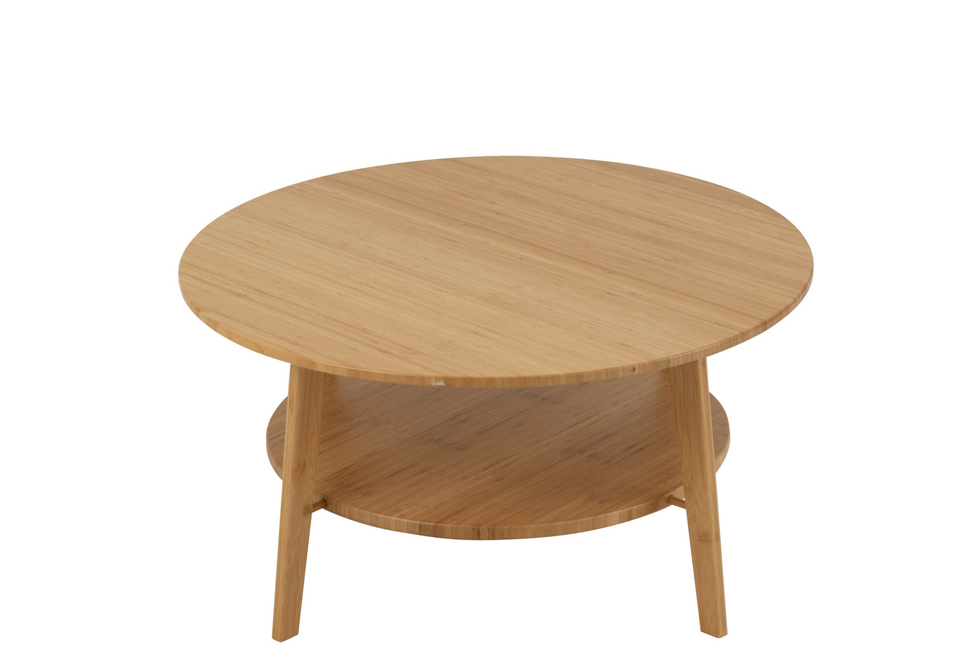Bijzettafel Rond Bamboe Natuurlijk Groot