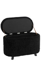 Opbergpoef Teddy Polyester Zwart