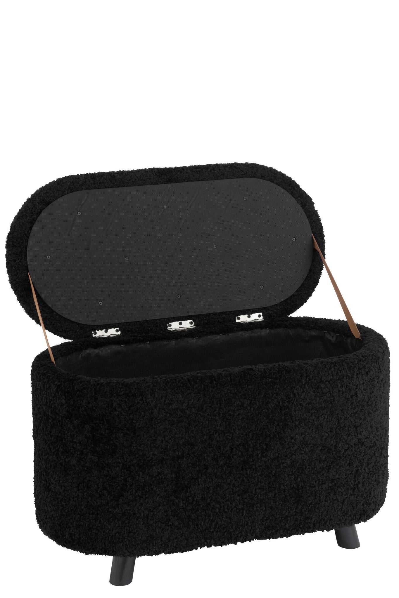 Opbergpoef Teddy Polyester Zwart