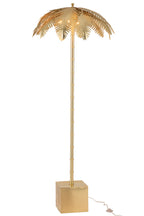 Staande lamp kokosbladeren staal goud