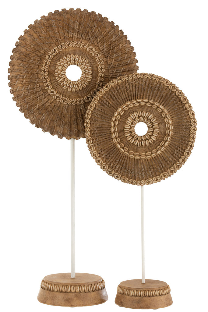 J-Line Circle On Foot Poly White/Brown Large