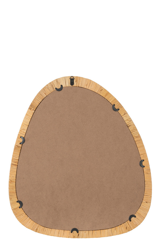 J-LINE SPIEGEL PAILLE – ROTAN/GLAS NATUREL GROOT