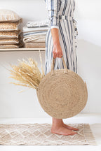 J-LINE RONDE TAS VAN GRAS – NATURAL – Ø58 CM