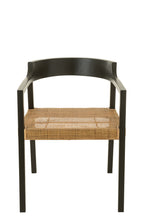J-LINE STOEL EMMA TEAK ZWART/BRUIN