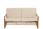 2-zitsbank bamboe+textiel naturel/wit