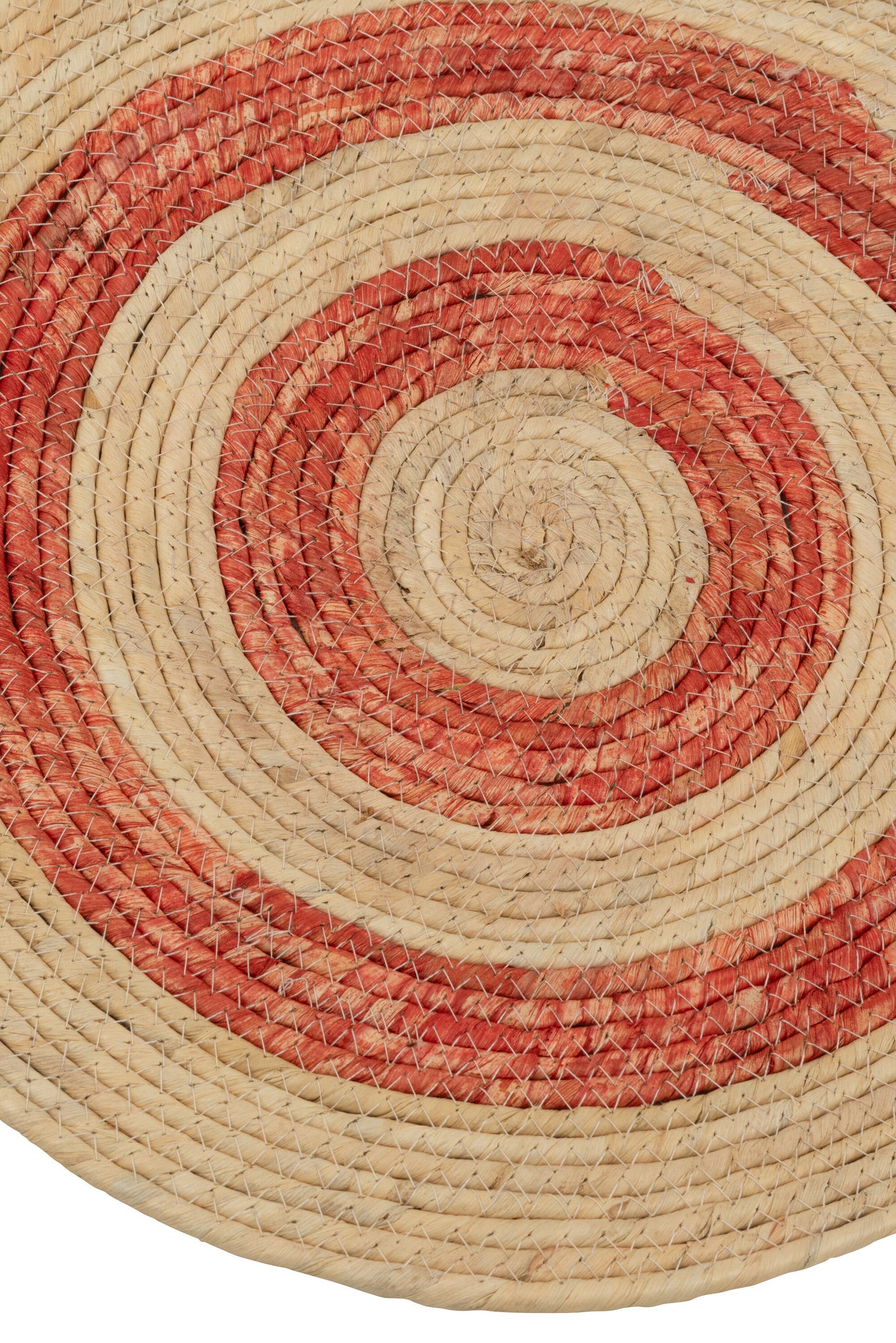 Rug Round Circles Corn Husk Orange/Rood Klein Assortiment Van 2