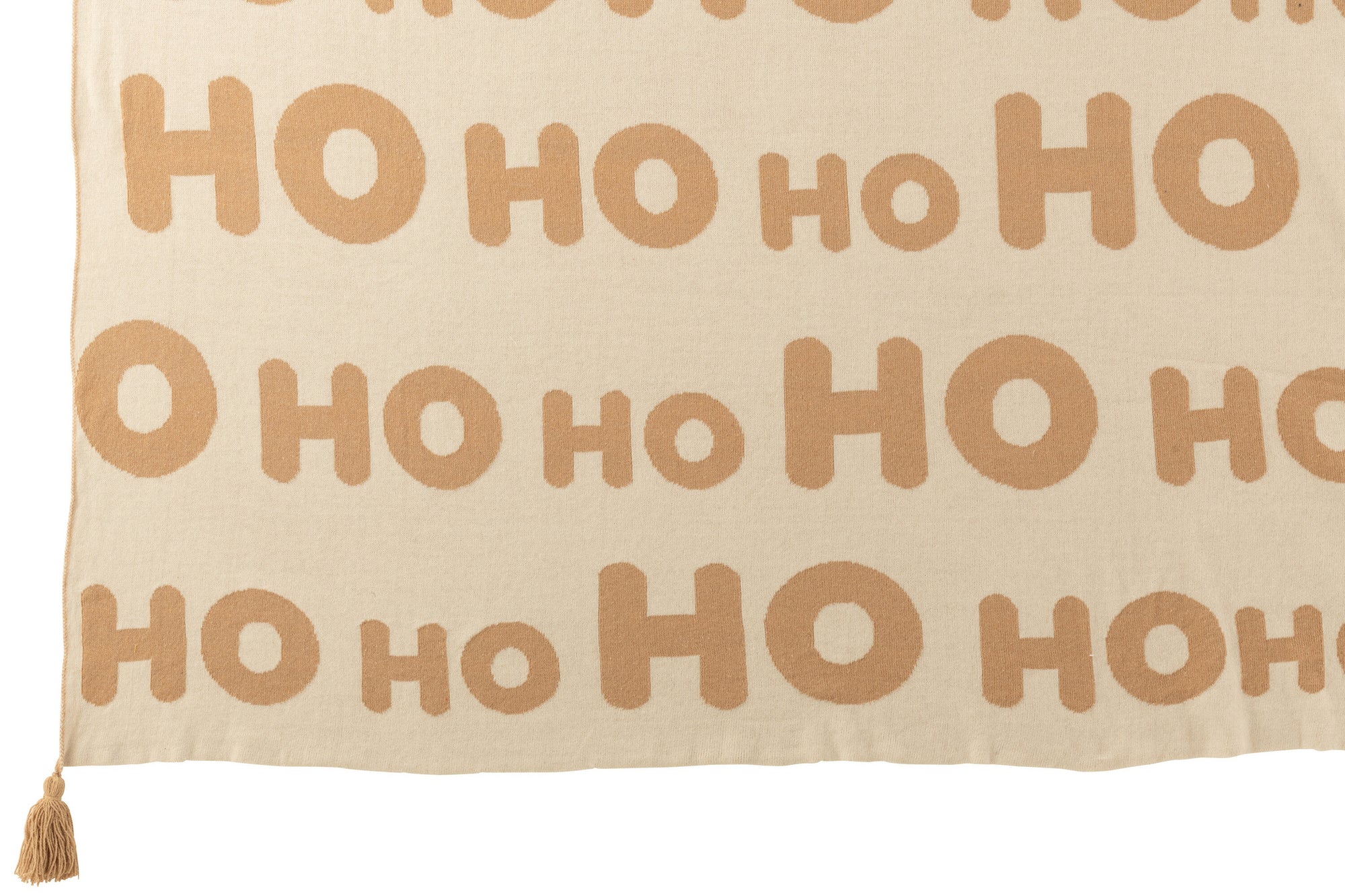 J-LINE DEKEN HOHOHO POLYESTER WIT/BEIGE