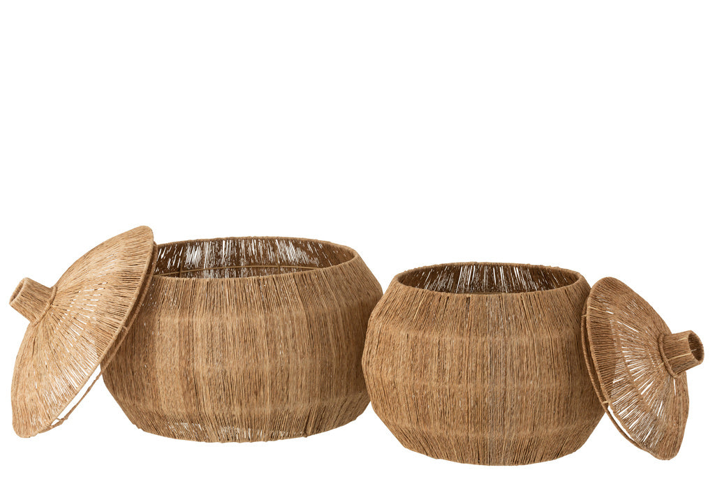 J-LINE SET VAN 2 MANDEN DANTYA BOL JUTE NATUUR