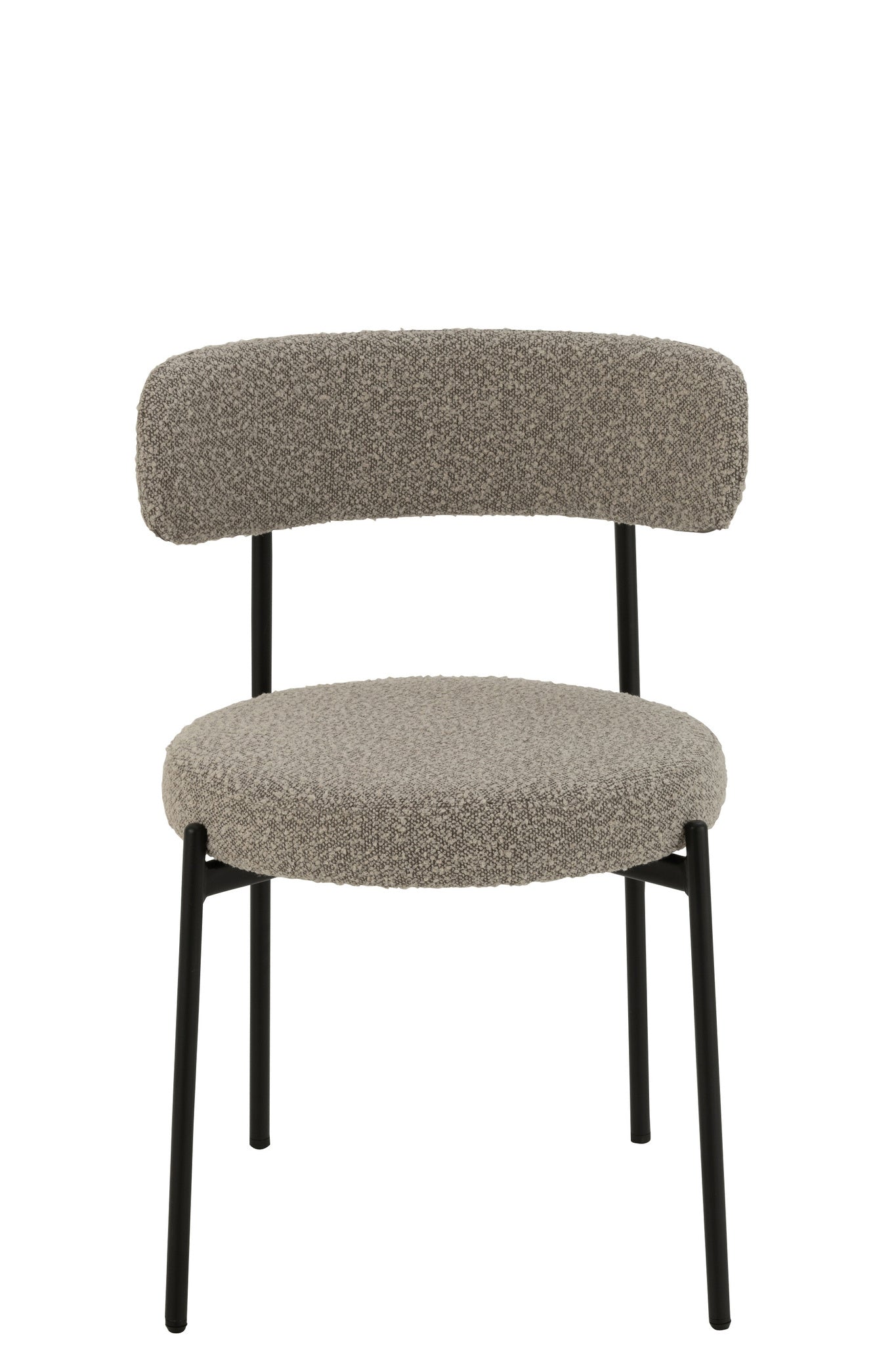 Stoel bouclé multiplex/polyester grijs/zwart