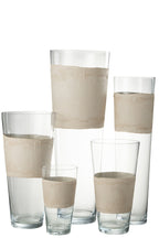 J-LINE VAZE DELPH – GLAS TRANSPARANT/BEIGE EXTRA GROOT