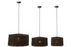 J-LINE SET VAN 3 HANGLAMPEN MOONJ GRASS ZWART